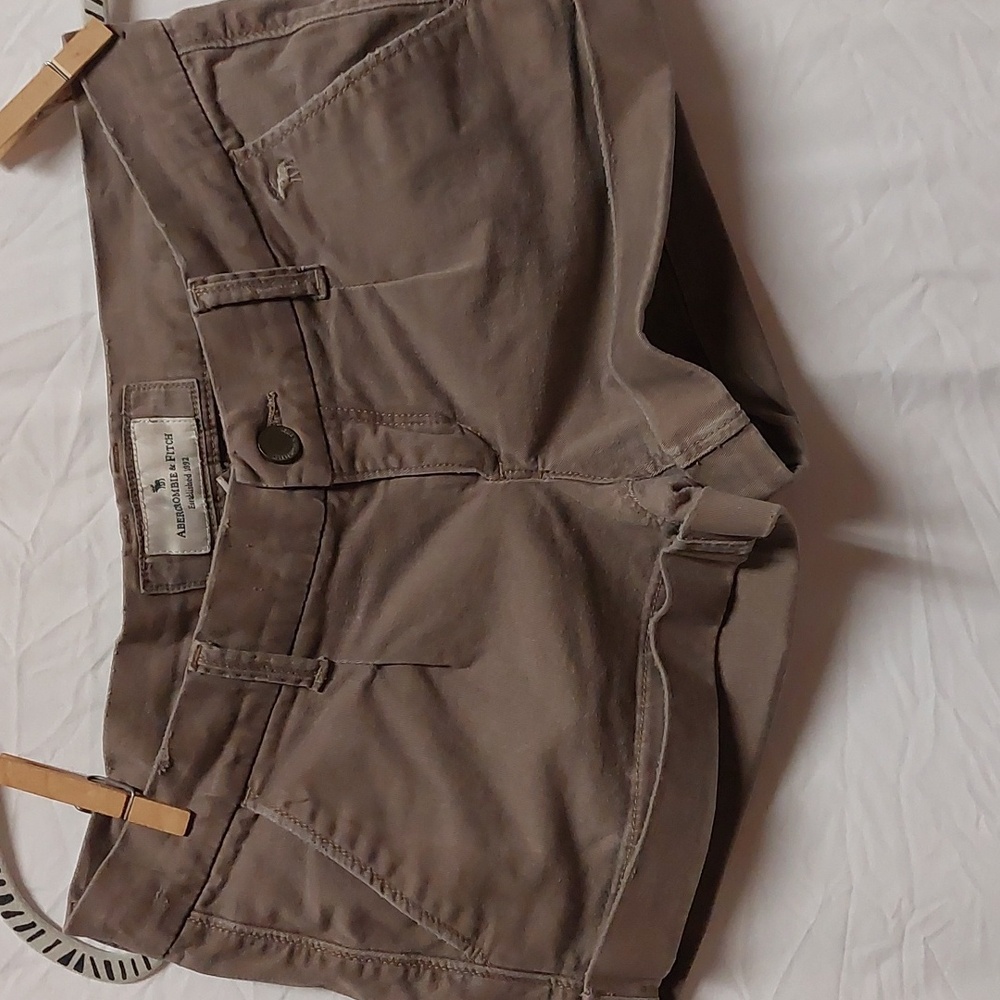 Abercrombie and Fitch Ultra low rise short khaki shorts,  size 0